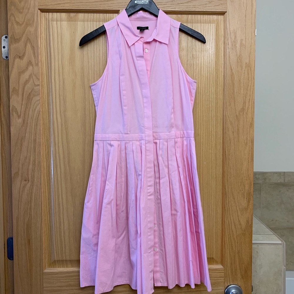 Ann Taylor Pleated Pink Dress